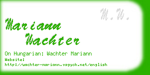 mariann wachter business card